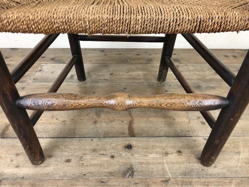 fig 2. ANTIQUE LADDER BACK ARMCHAIR WITH RUSH SEAT