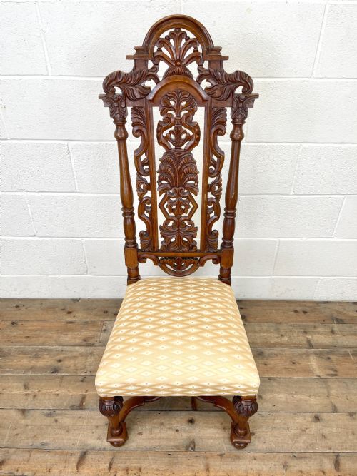 fig 2. Pair of Antique Carved Hall Chairs
