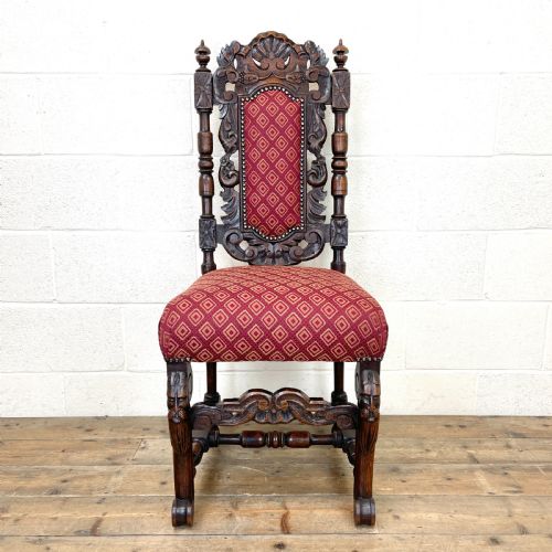 Antique Victorian Oak Carved Chair