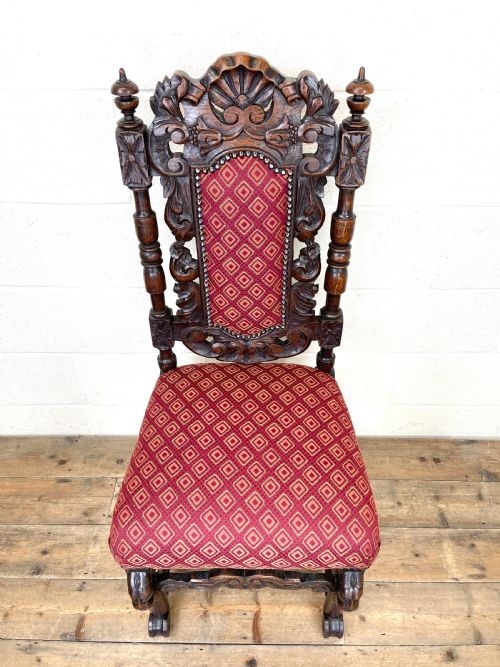 fig 1. Antique Victorian Oak Carved Chair