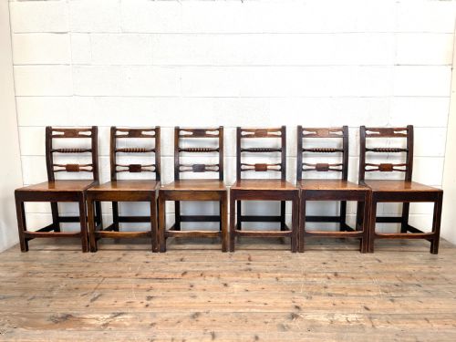 fig 2. SET OF SIX GEORGIAN OAK COUNTRY CHAIRS