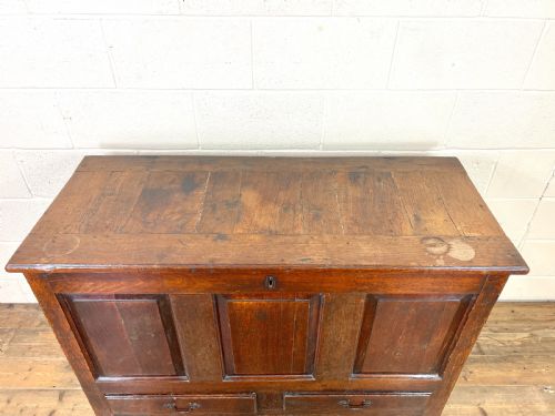 fig 1. Antique 18th Century Oak Mule Coffer
