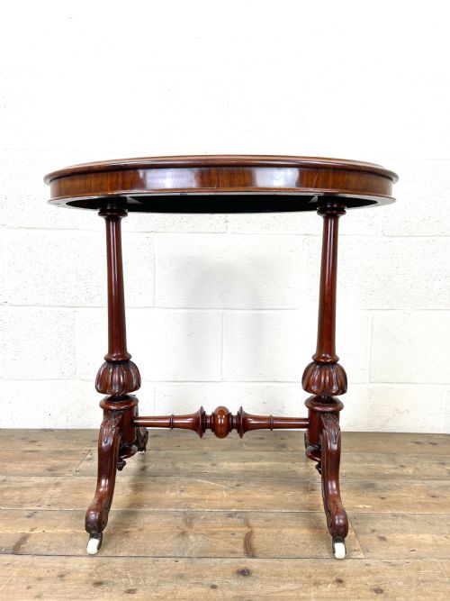 fig 1. Antique Victorian Mahogany Oval Side Table