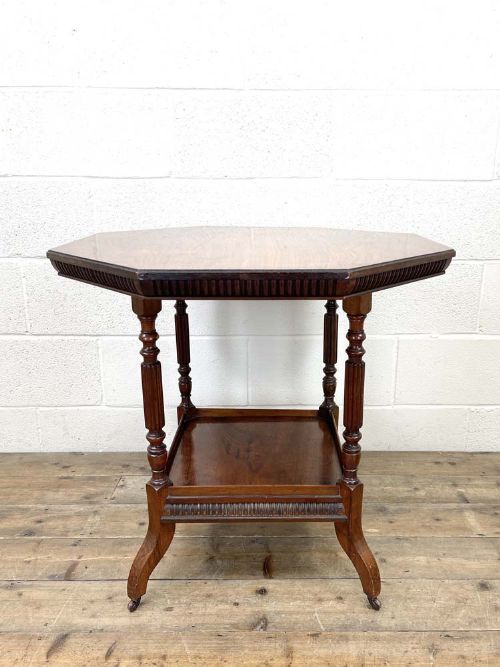 Late Victorian Antique Walnut Octagonal Centre Table