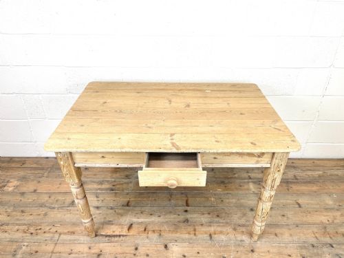 fig 1. RUSTIC ANTIQUE PINE FARMHOUSE KITCHEN TABLE