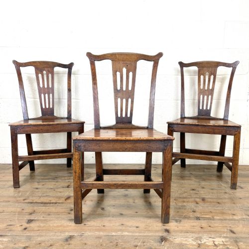 fig 1. Set of Three Welsh Oak Farmhouse Chairs
