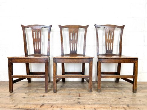 fig 2. Set of Three Welsh Oak Farmhouse Chairs