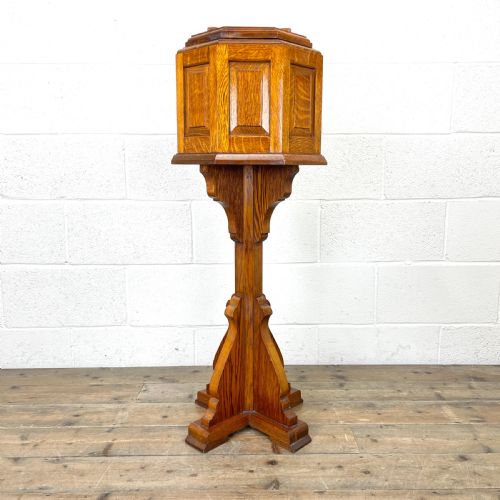 Antique Pine Church Font