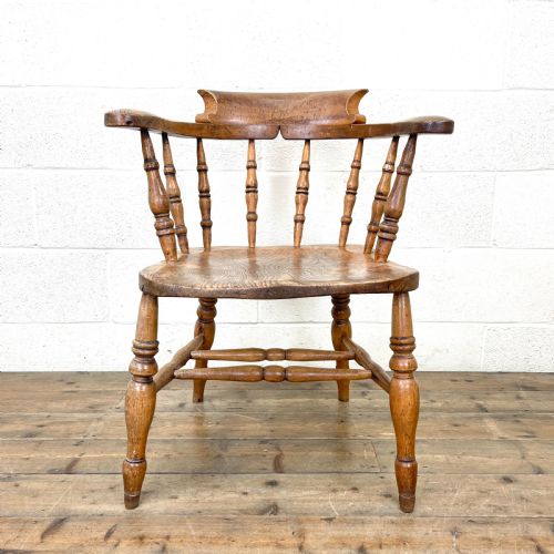 Antique Elm Captain's Armchair