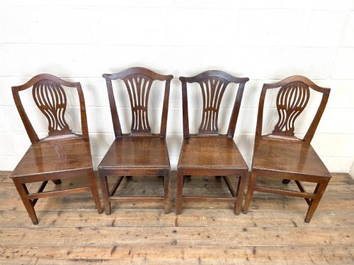 fig 1. Four Similar Antique Welsh Oak Dining Chair