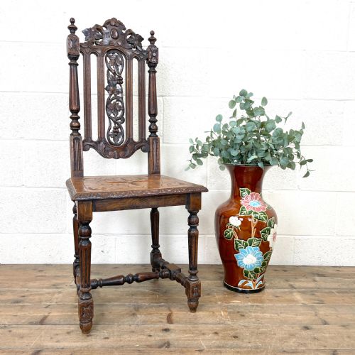 fig 1. Antique Victorian Carved Oak Chair