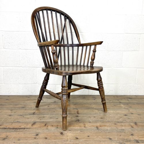 Antique Ash and Elm Windsor Armchair