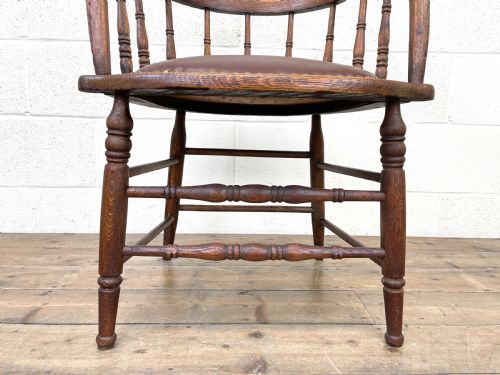 fig 1. Antique Armchair with Leather Seat