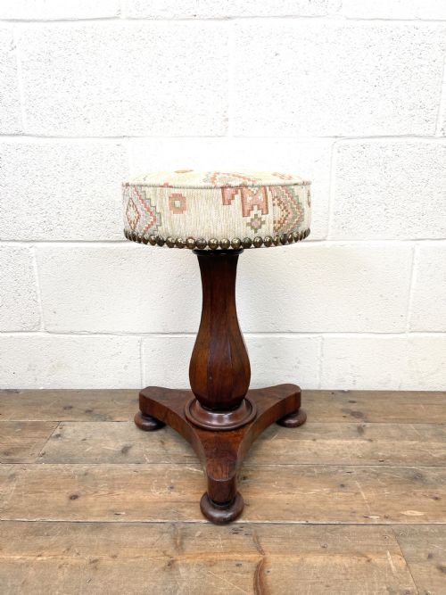 Antique Victorian Mahogany Piano Stool