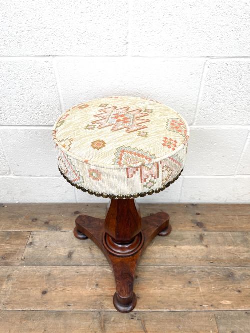 fig 1. ANTIQUE VICTORIAN MAHOGANY PIANO STOOL