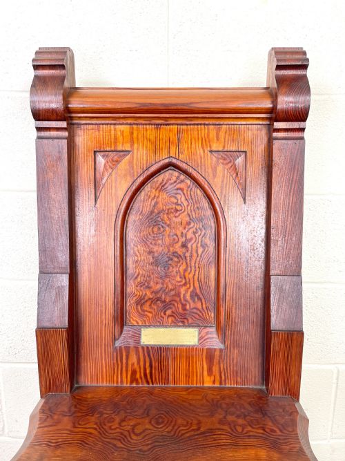 fig 2. Large Pitch Pine Antique Chapel Chair