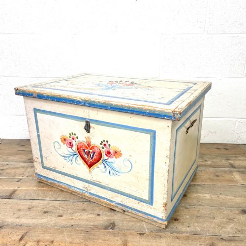 Antique Painted Chest with Floral Detail