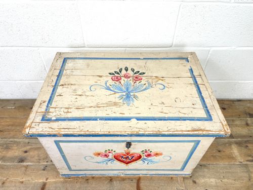 fig 2. Antique Painted Chest with Floral Detail