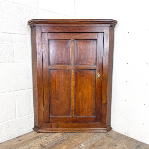 Antique Oak Hanging Corner Cupboard