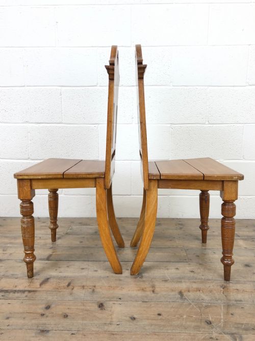 fig 2. Pair of Antique Oak Hall Chairs
