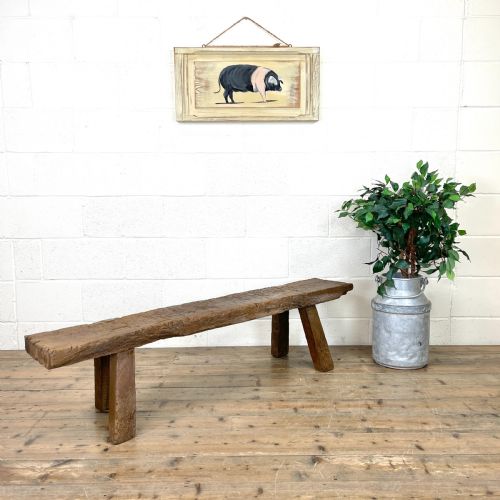 fig 1. Rustic Wooden Antique Bench