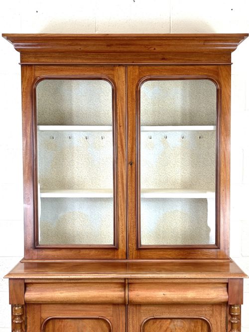 fig 2. Antique Victorian Mahogany Glazed Display Cabinet
