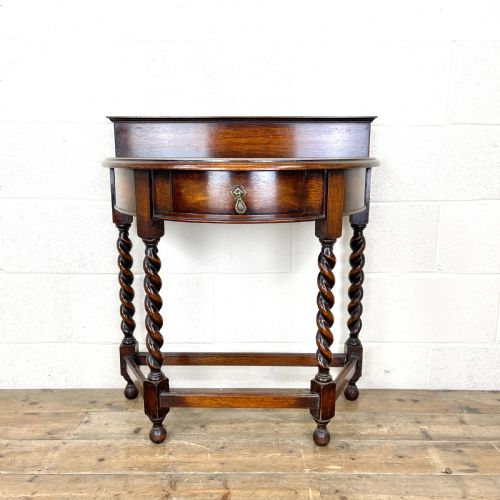 fig 1. Antique Oak Demi Lune Console Table
