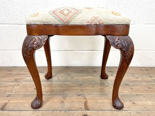 fig 1. Late Victorian Carved Mahogany Make Up Stool
