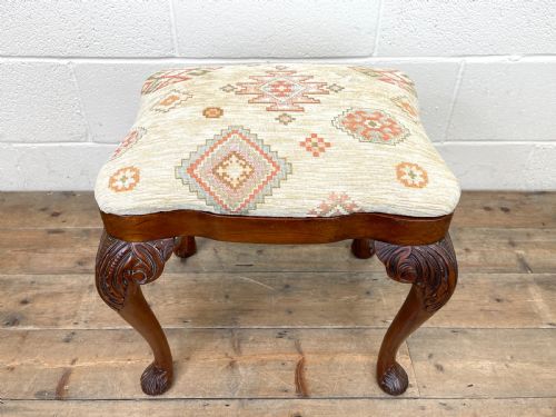 fig 2. Late Victorian Carved Mahogany Make Up Stool