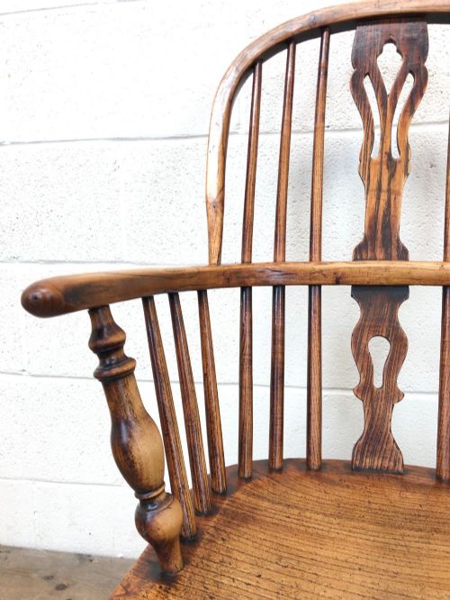 fig 1. Antique Windsor Stick Back Armchair in Elm and Ash