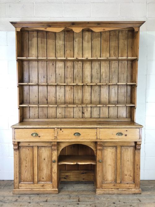 Large Victorian Antique Pine Country Dresser