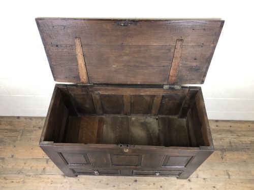 fig 1. Antique 18th Century Oak Coffer