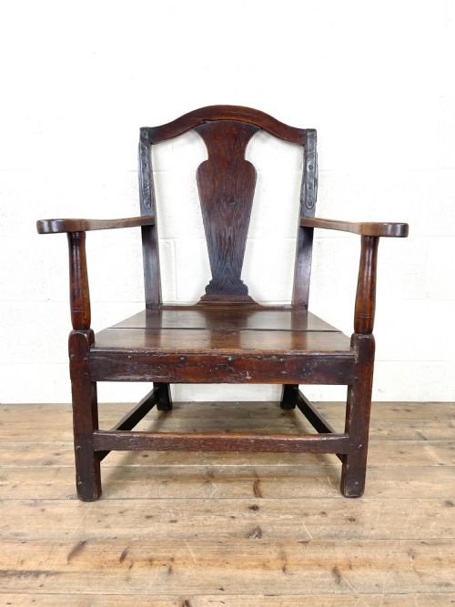 fig 2. Large Antique Welsh Oak Farmhouse Armchair