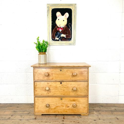 fig 1. Antique Pine Chest of Drawers