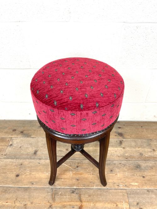fig 1. Antique Mahogany Piano Stool