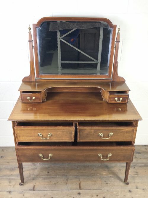 fig 2. Antique Edwardian Inlaid Mahogany Dressing Table