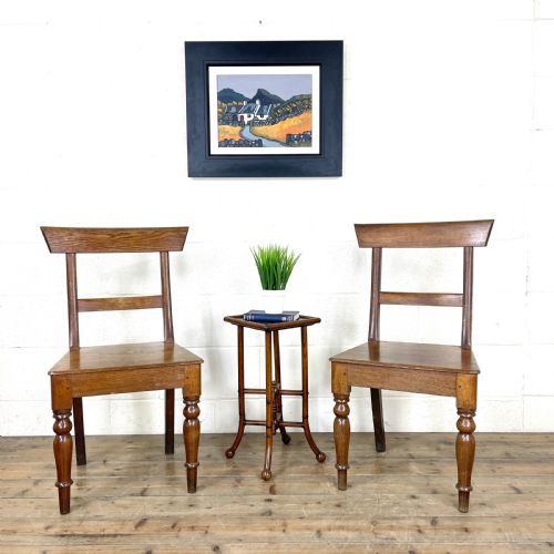 fig 1. Pair of Antique Oak Farmhouse Chairs
