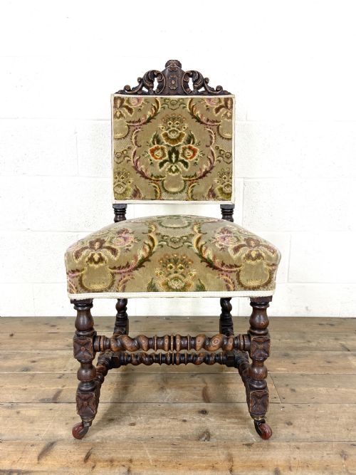 fig 2. Set of Four Victorian Carved Oak Dining Chairs