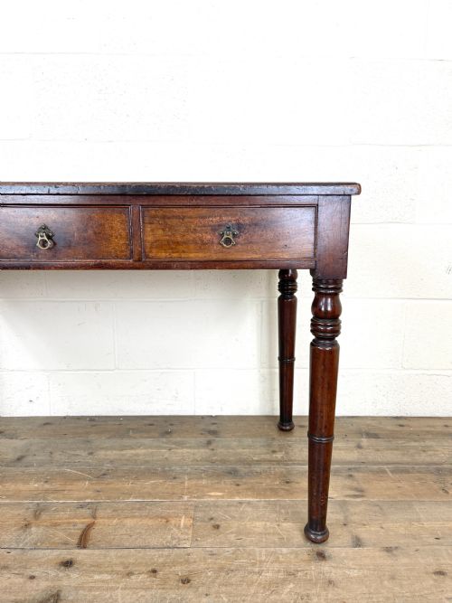 fig 1. Antique Mahogany Desk with Leather Top