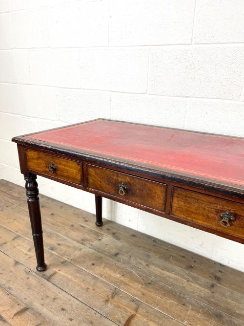 fig 2. Antique Mahogany Desk with Leather Top