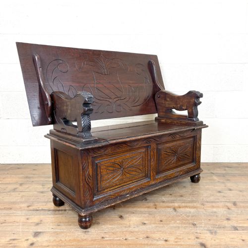 Antique Oak Monk’s Bench