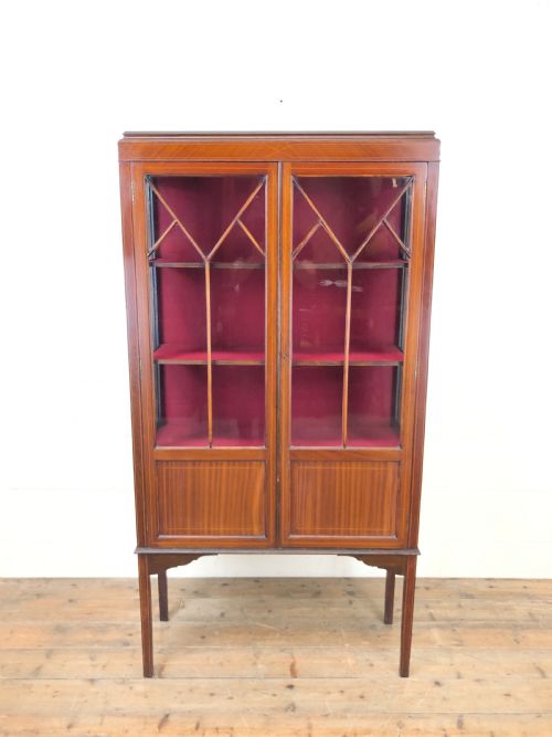fig 1. Antique Edwardian Mahogany Display Cabinet