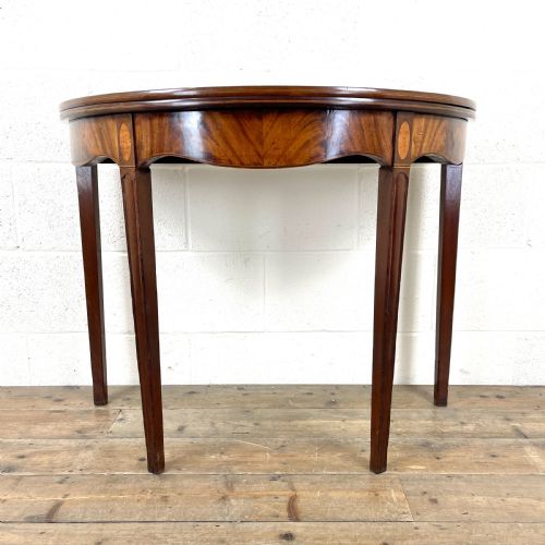 Antique Mahogany D Shaped Fold Over Table