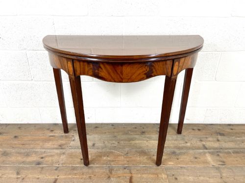 fig 1. Antique Mahogany D Shaped Fold Over Table