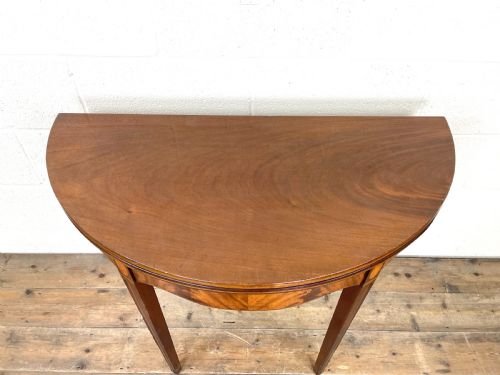 fig 2. Antique Mahogany D Shaped Fold Over Table