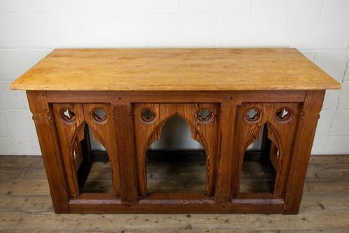 fig 1. Antique Pitch Pine Altar Table