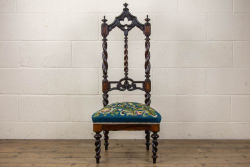 Victorian Rosewood Side Chair with Tapestry Seat