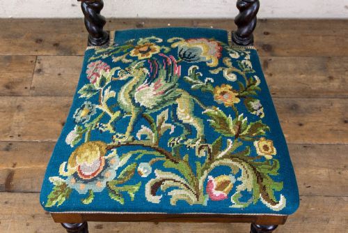 fig 2. Victorian Rosewood Side Chair with Tapestry Seat