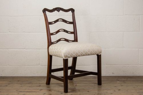 Antique Mahogany Chair with Upholstered Seat