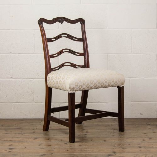 fig 1. Antique Mahogany Chair with Upholstered Seat